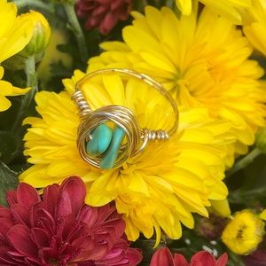 Jewel wire wrapped rings